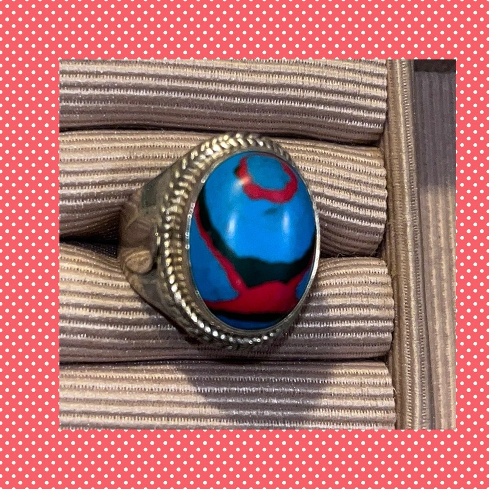 Mosaic Jasper Ring Size 7.5